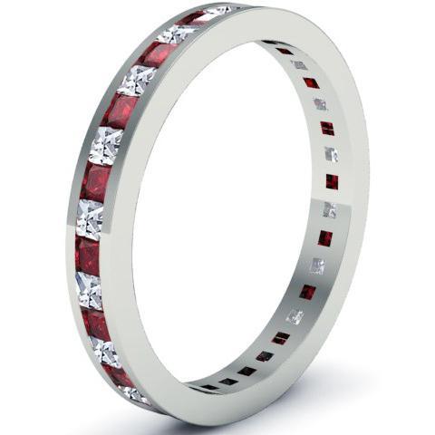 Diamond and Garnet Eternity Band Gemstone Eternity Rings deBebians 