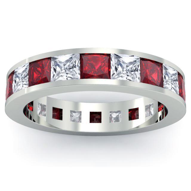 Diamond and Garnet Gemstone Eternity Wedding Ring Gemstone Eternity Rings deBebians 