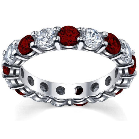 Diamond and Garnet Wedding Ring Gemstone Eternity Rings deBebians 