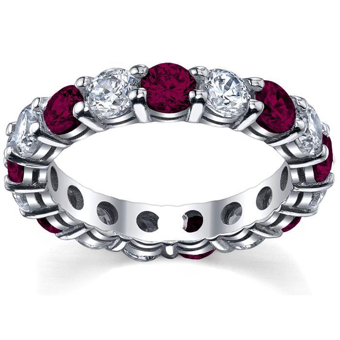 Diamond and Garnet Wedding Ring Gemstone Eternity Rings deBebians 