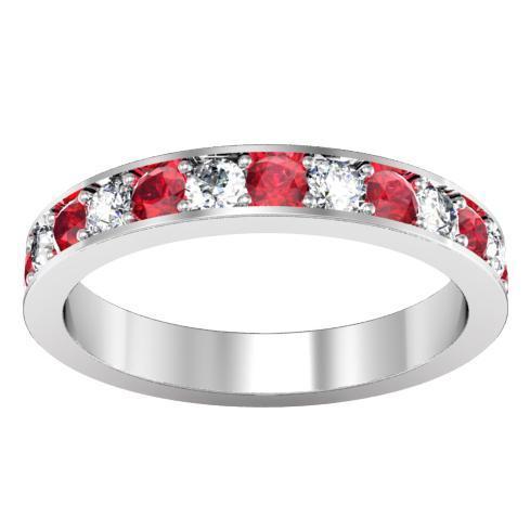 Diamond and Ruby Pave Eternity Ring (1.30 cttw) Gemstone Eternity Rings deBebians 