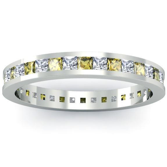 Diamond and Yellow Sapphire Eternity Band Gemstone Eternity Rings deBebians 