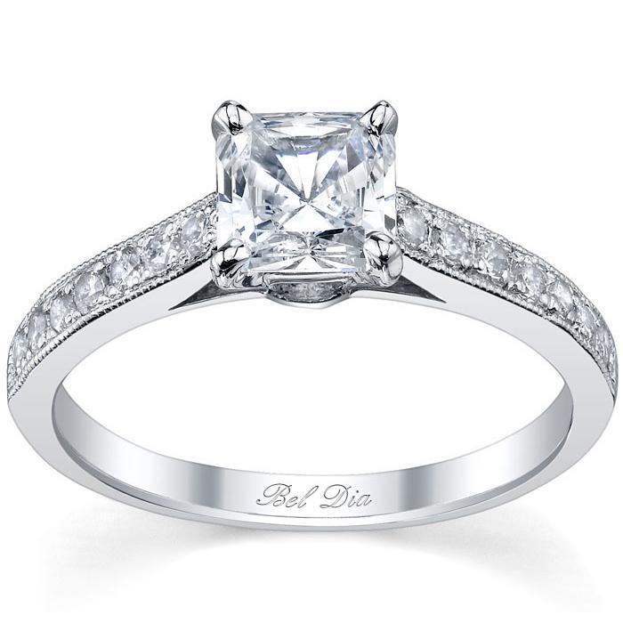 Princess Cut Engagement Ring Diamond Accented Engagement Rings deBebians 
