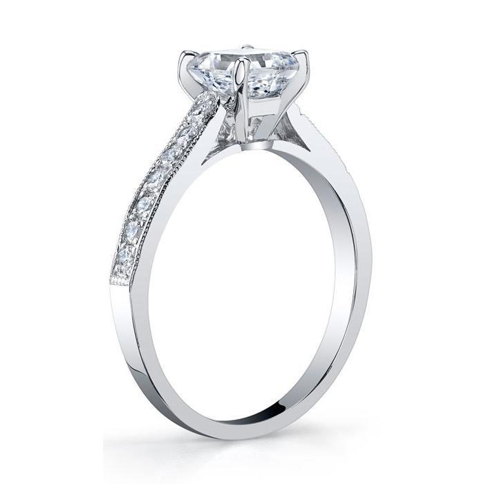 Princess Cut Engagement Ring Diamond Accented Engagement Rings deBebians 