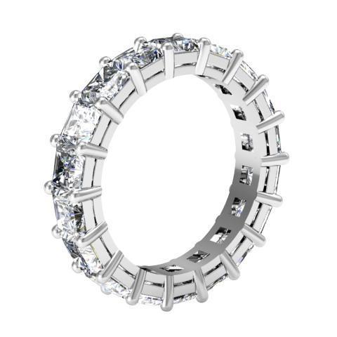 Radiant Cut Shared Prong Diamond Eternity Band - 5.00 carat - SI Clarity Diamond Eternity Rings deBebians 