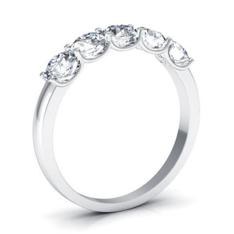 U Prong Round Diamond Five Stone Ring – deBebians
