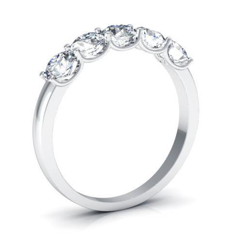 1.00cttw U Prong Round Diamond Five Stone Ring Five Stone Rings deBebians 