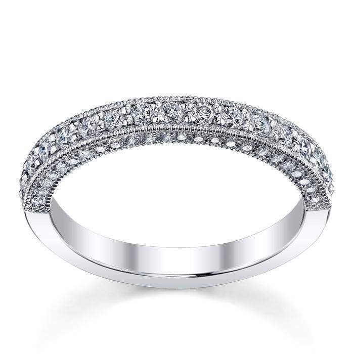 Diamond Half Eternity Micro Pave with Milgrain Half Eternity Rings deBebians 