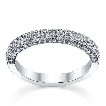 Diamond Half Eternity Micro Pave with Milgrain Half Eternity Rings deBebians 