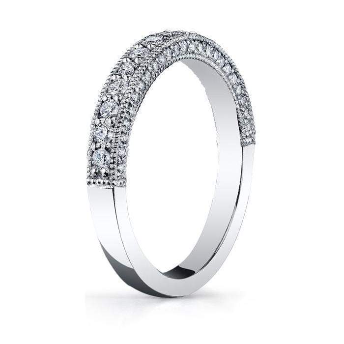 Diamond Half Eternity Micro Pave with Milgrain Half Eternity Rings deBebians 