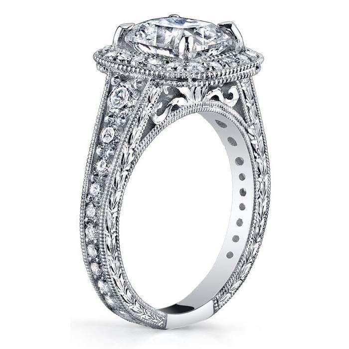 Diamond Halo Engagement Ring 1.25cttw Halo Engagement Rings deBebians 