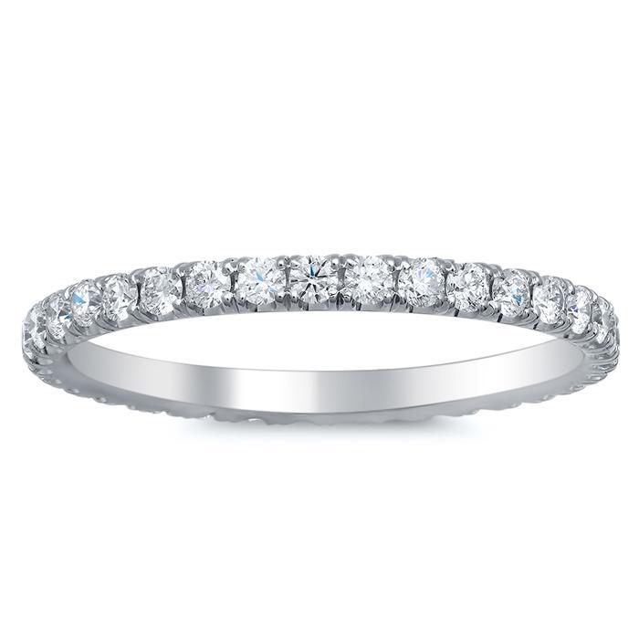 Round U Pave Set Diamond Eternity Band - 0.55 carat Diamond Eternity Rings deBebians 