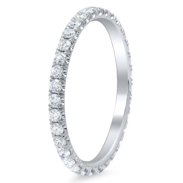 Round U Pave Set Diamond Eternity Band - 0.55 carat Diamond Eternity Rings deBebians 