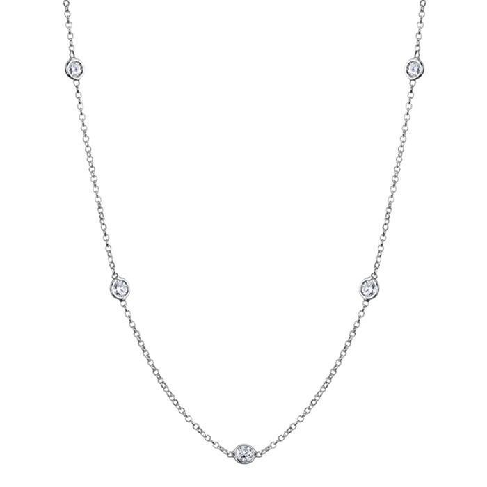 1 Carat Diamond Necklace, G-H/I1 Diamonds Diamond Station Necklaces deBebians 