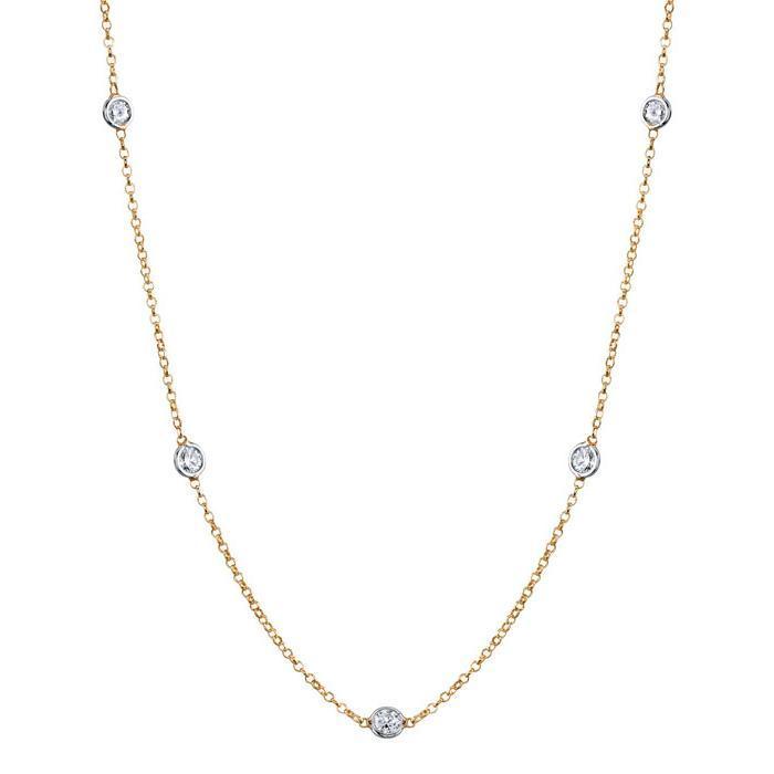 Diamonds by the Inch Necklace, G-H/I1, 1.40 cttw Diamond Station Necklaces deBebians 
