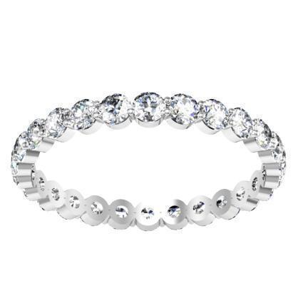 1.00 cttw Round Shared Prong Buttercup Diamond Eternity Band Diamond Eternity Rings deBebians 