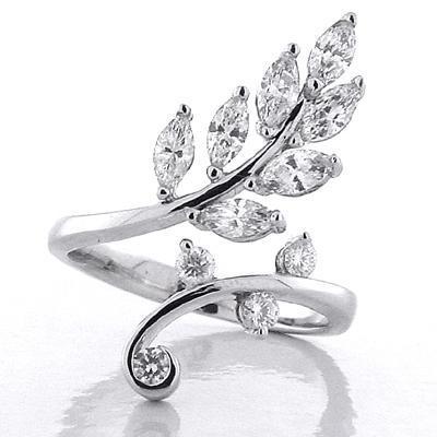 Diamond Leaf Ring Gift Ideas Over $1500 deBebians 