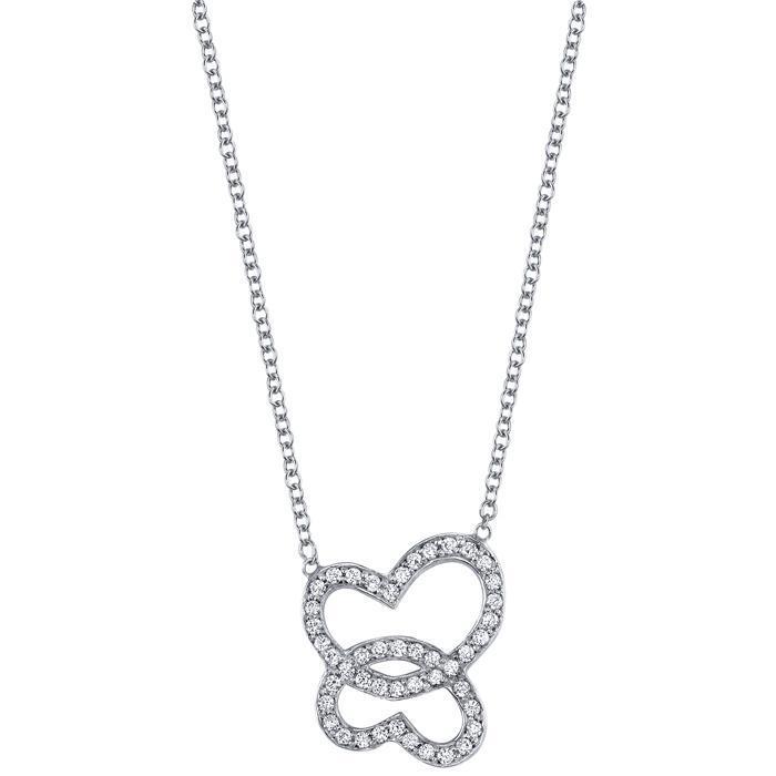 Diamond Double Heart Pendant Diamond Necklaces deBebians 