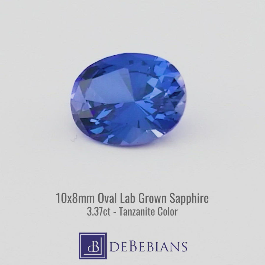 3.37ct 10x8mm Oval Light Bluish Purple Color Lab Grown Sapphire