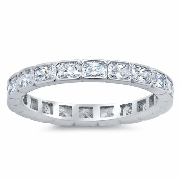 Radiant Cut Semi-Bezel Set Diamond Eternity Band - 2.40 carat Diamond Eternity Rings deBebians 