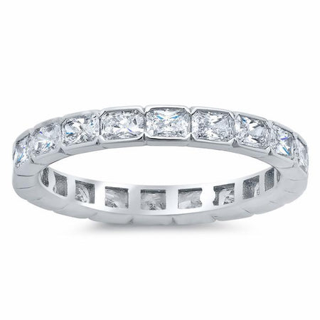 Radiant Cut Semi-Bezel Set Diamond Eternity Band - 2.40 carat Diamond Eternity Rings deBebians 