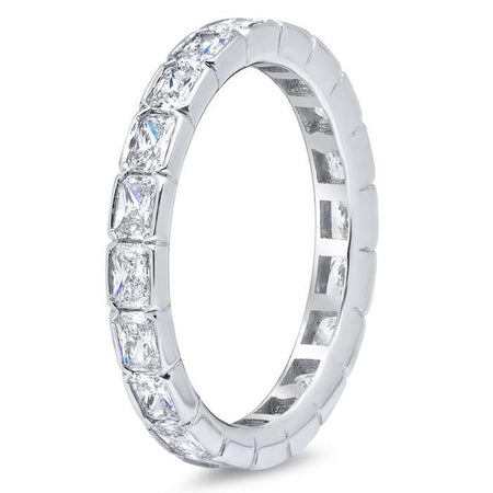 Radiant Cut Semi-Bezel Set Diamond Eternity Band - 2.40 carat Diamond Eternity Rings deBebians 