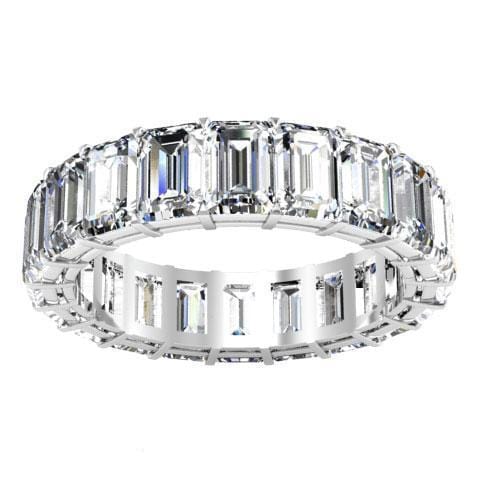 Emerald Cut Shared Prong Diamond Eternity Band - 6.00 carat Diamond Eternity Rings DeBebians 