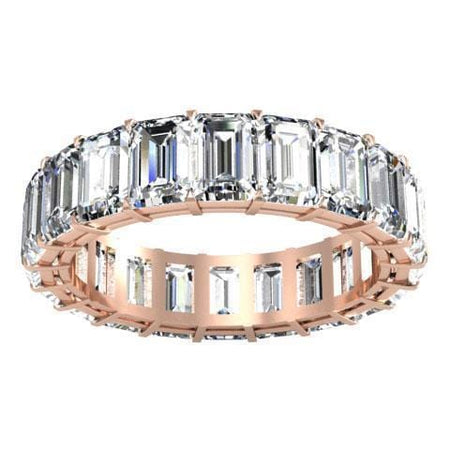 Emerald Cut Shared Prong Diamond Eternity Band - 6.00 carat Diamond Eternity Rings DeBebians 