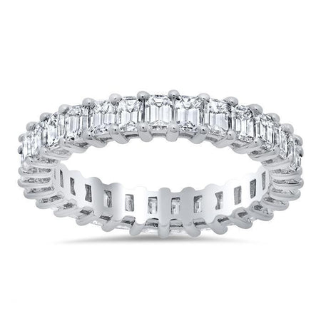 Emerald Cut Shared Prong Diamond Eternity Band - 3.00 carat Diamond Eternity Rings DeBebians 