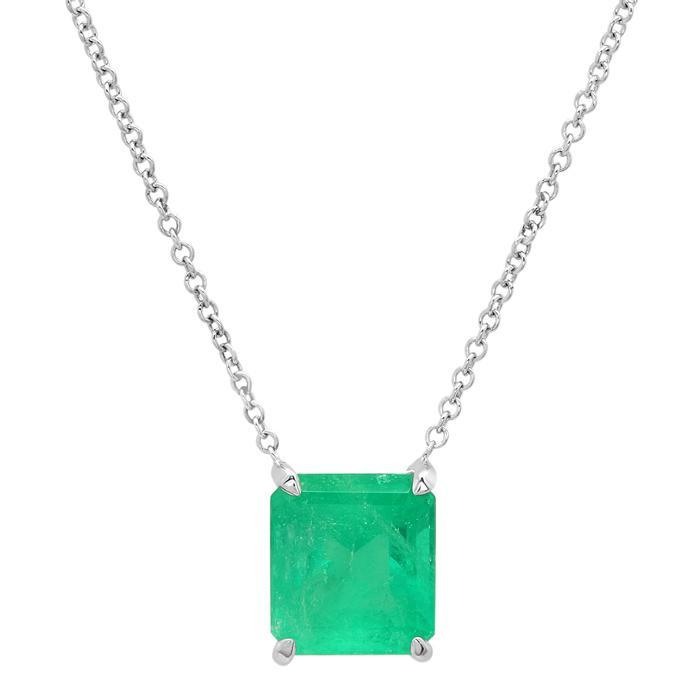 Emerald Cut Gemstone Solitaire Necklace Solitaire Necklaces deBebians 