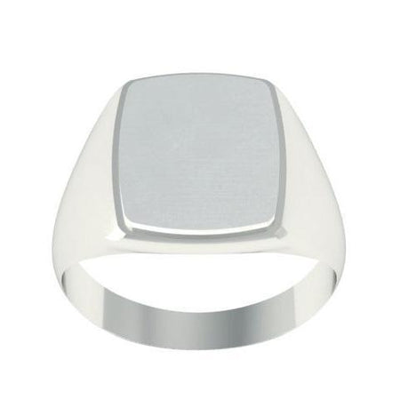 Solid White Gold Signet Ring Signet Rings deBebians 