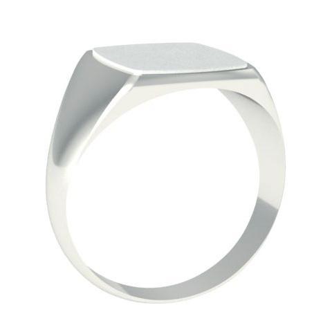 Solid White Gold Signet Ring Signet Rings deBebians 