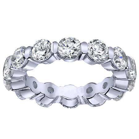 Round Single Prong Diamond Eternity Band - 4.00 carat - I1 Clarity Diamond Eternity Rings deBebians 