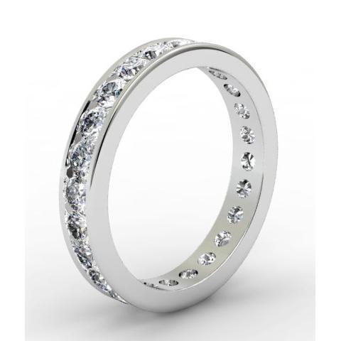 Round Channel Set Diamond Eternity Band - 1.50 carat - I1 Clarity Diamond Eternity Rings deBebians 