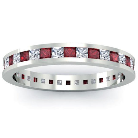 Eternity Ring with Garnets and Diamonds Gemstone Eternity Rings deBebians 