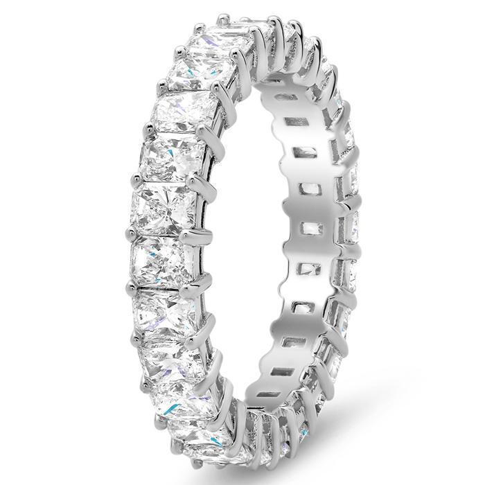 Radiant Cut Shared Prong Diamond Eternity Band - 3.00 carat - SI Clarity Diamond Eternity Rings deBebians 