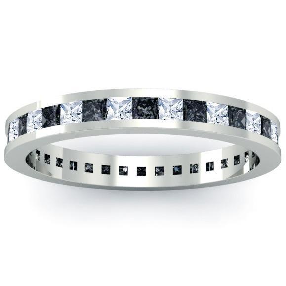 Eternity Ring with White and Black Diamonds Gemstone Eternity Rings deBebians 