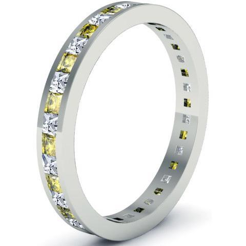 Eternity Ring with Yellow Sapphires and Diamonds Gemstone Eternity Rings deBebians 