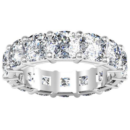 Cushion Cut Shared Prong Diamond Eternity Band - 10.00 carat Diamond Eternity Rings deBebians 