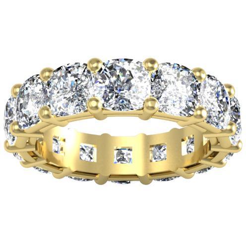 Cushion Cut Shared Prong Diamond Eternity Band - 10.00 carat Diamond Eternity Rings deBebians 