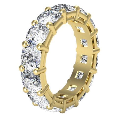 Cushion Cut Shared Prong Diamond Eternity Band - 10.00 carat Diamond Eternity Rings deBebians 