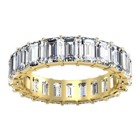 Emerald Cut Shared Prong Diamond Eternity Band - 5.00 carat Diamond Eternity Rings DeBebians 