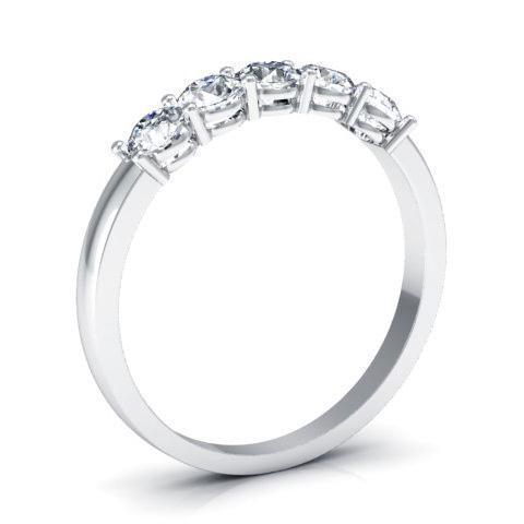 0.50cttw Shared Prong Round Diamond Five Stone Ring – deBebians