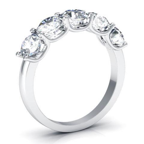 2.50cttw U Prong Round Diamond Five Stone Ring Five Stone Rings deBebians 