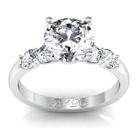 Five Diamond Engagement Ring Diamond Accented Engagement Rings deBebians 