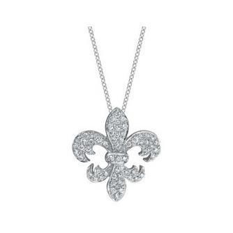 Fleur de Lis Diamond Pendant Diamond Necklaces deBebians 