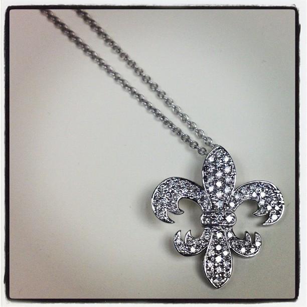 Fleur de Lis Diamond Pendant Diamond Necklaces deBebians 