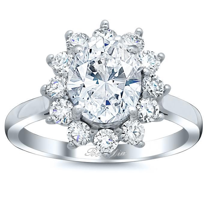 Floral Halo Engagement Ring Setting Halo Engagement Rings deBebians 