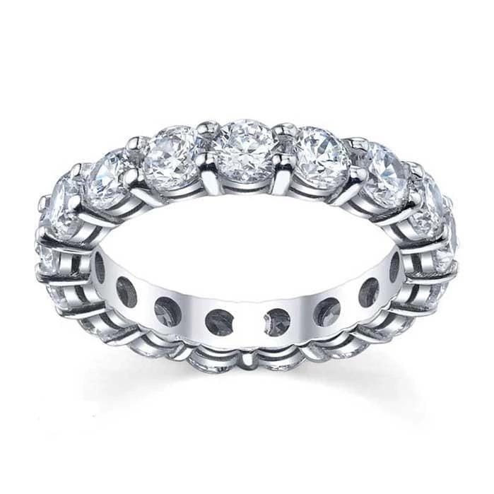 Forever One Moissanite 4mm Round Eternity Ring Moissanite Wedding Rings deBebians 