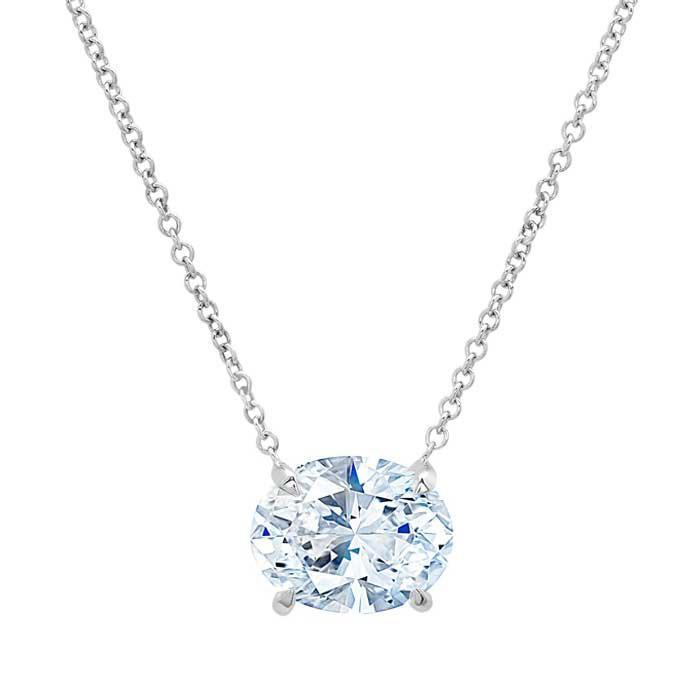 Forever One Oval Moissanite Necklace for Women Moissanite Necklaces deBebians 